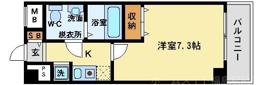 拡大写真:セイワパレス堂島シティ 3階301の間取り