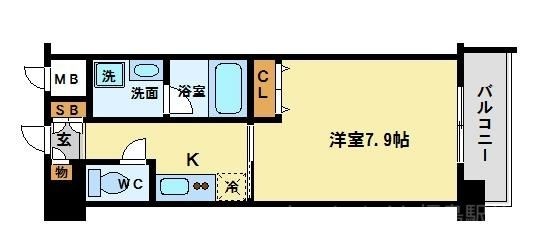 拡大写真:KHKコート西野田 5階509の間取り