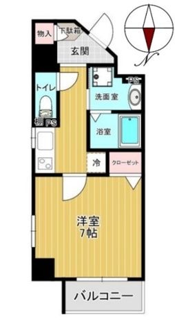 拡大写真:デルタイースト 2階201の間取り