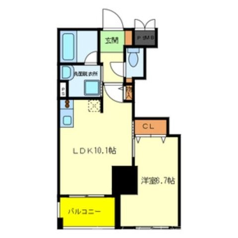 拡大写真:Premiere Maison 8階802の間取り