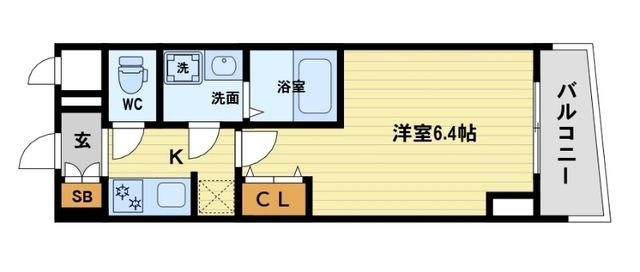 拡大写真:S-RESIDENCE福島玉川Tres 7階705の間取り