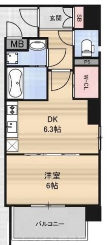 拡大写真:CAVANA梅田北 3階303の間取り