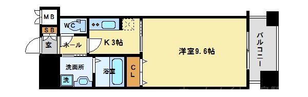 拡大写真:福島プライマリーワン 3階302の間取り