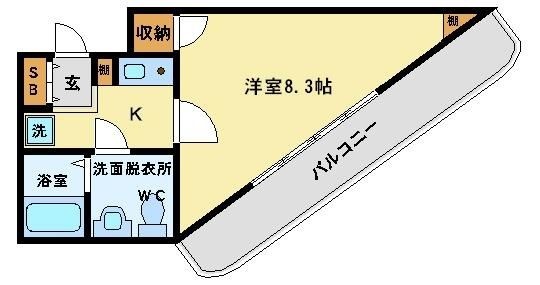 拡大写真:セイワパレス堂島シティ 7階714の間取り