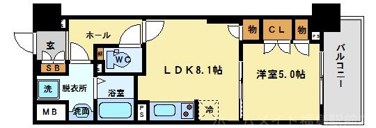 拡大写真:大拓ハイツ22 9階903の間取り