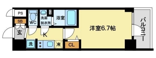 拡大写真:プレサンス福島吉野ミナージ 7階701の間取り
