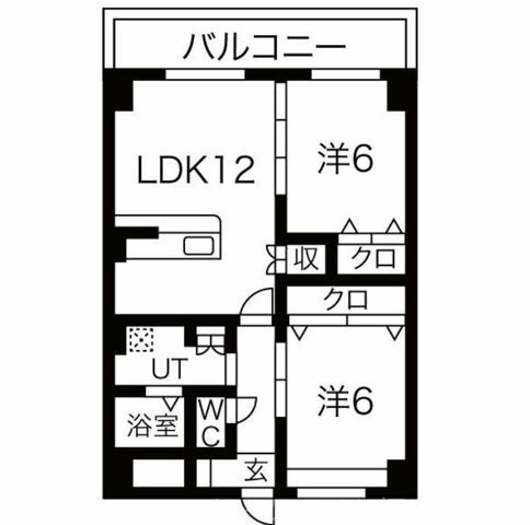 拡大写真：ヴィラ北梅田 3階301の間取り