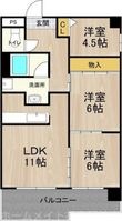 写真:テン・フォーティ 4階401の間取図