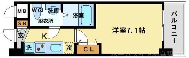 拡大写真:セレニテ福島カルム 4階402の間取り