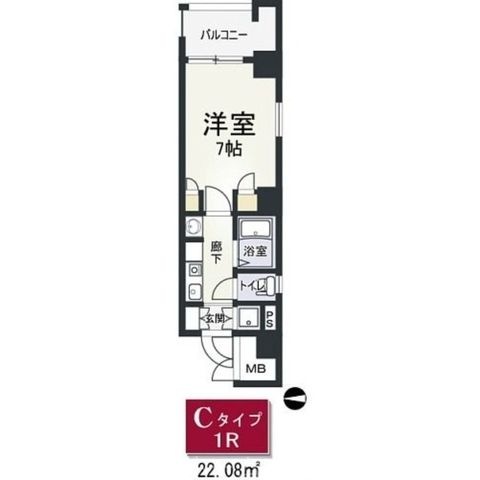 拡大写真:KOBAYASHI YOKOビル 8階801の間取り