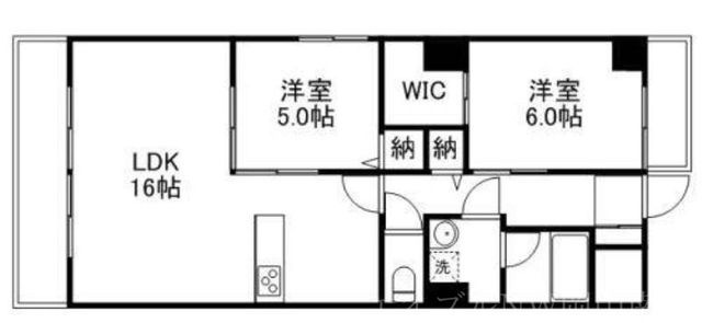 拡大写真:岡山市南区浜野2丁目 4階405の間取り