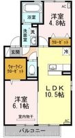写真:岡山市南区新福1丁目 2階201の間取図