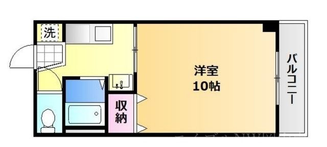 拡大写真:岡山市南区下中野 3階310の間取り