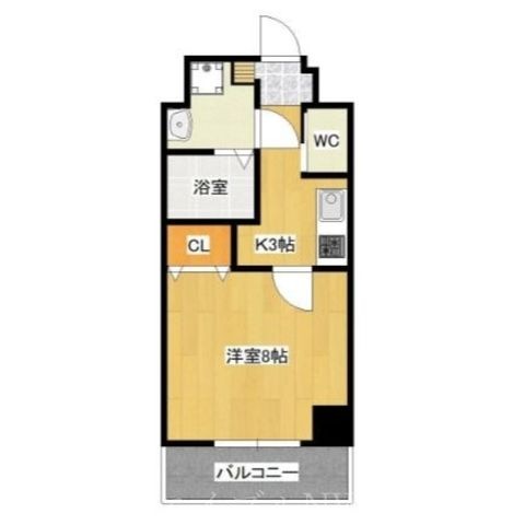 拡大写真:岡山市南区青江6丁目 4階402の間取り