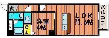 拡大写真:ウイング21中山下 8階803の間取り