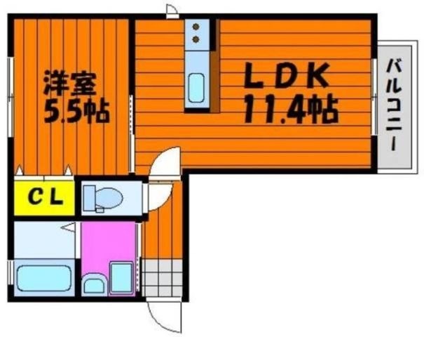 拡大写真：サンクラスト　Ｃ棟 1階101の間取り