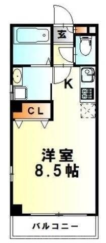 拡大写真:BELLAGIO(ベラジオ) 4階402の間取り