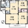 ヴィ・ラフィネ旗ヶ崎2号館の間取図