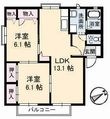 レインボーハイツB棟の間取図