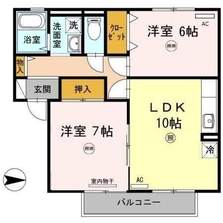拡大写真:エーデルハイムC棟 2階202の間取り