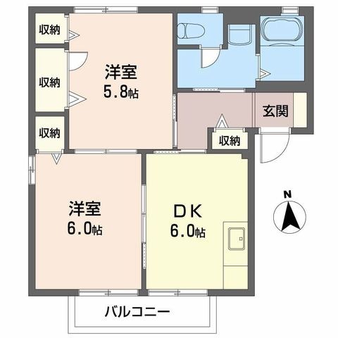 拡大写真：第二双葉ハイツ　A棟 2階201の間取り