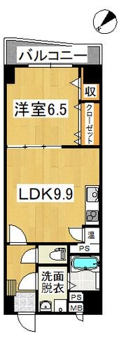 拡大写真:プレゼンス 9階9Dの間取り