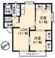 レインボーハイツB棟の間取図