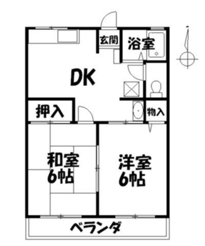 拡大写真:佐野市山越町 2階101の間取り