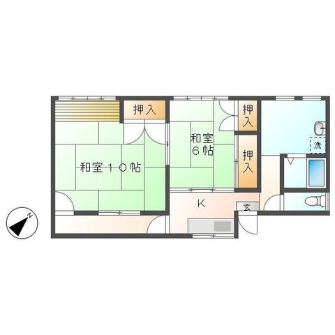 拡大写真:オータム手賀野 2階201の間取り