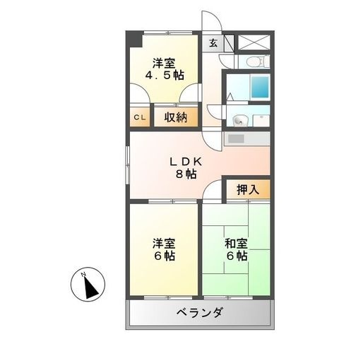 拡大写真:アルトラマンション中垣外 7階706の間取り