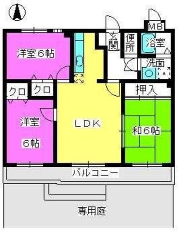 拡大写真:福岡市早良区田村2丁目 1階102の間取り