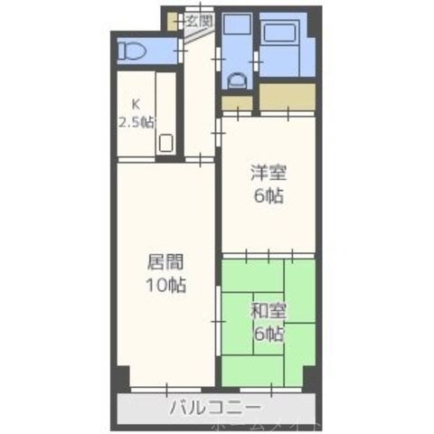 拡大写真:コスモ本町 5階502の間取り