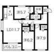 エクレール新琴似の間取図