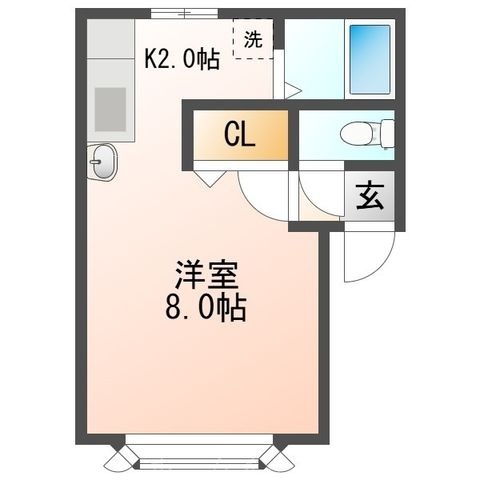 拡大写真:ワイズあいの里 1階103の間取り