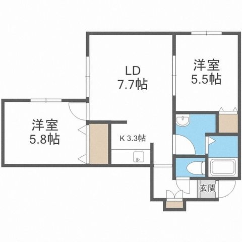 拡大写真:メゾンクー・ドゥ・クール 4階402の間取り