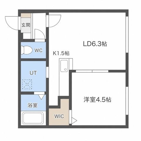 拡大写真:フォルテ新道東 3階306の間取り