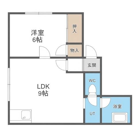 拡大写真:パナシティ44 2階107の間取り