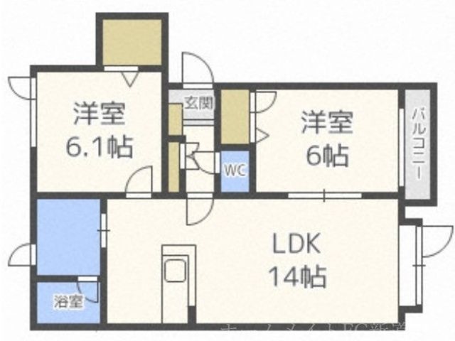 拡大写真:グラヴィス 1階102の間取り