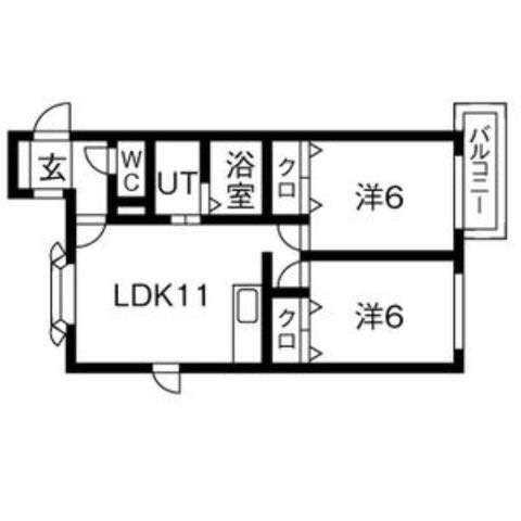 拡大写真:パストラル麻生東B 3階303の間取り