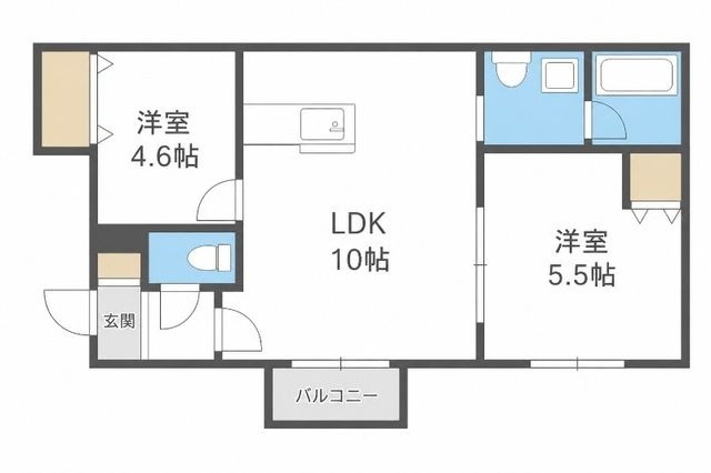 拡大写真:ミリュー本町 3階302の間取り