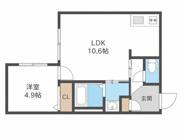 拡大写真：B bloom 14 4階402の間取り