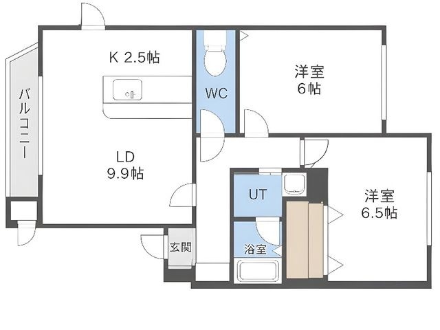 拡大写真:パルテール 3階301の間取り