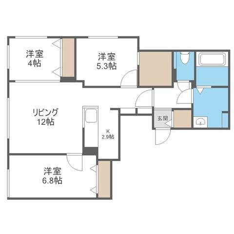 拡大写真:T-STAGE FUSHIMI 4階403の間取り