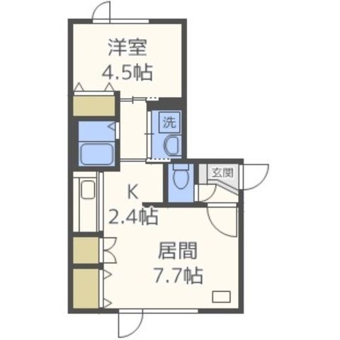 拡大写真:Oggi南円山 2階205の間取り