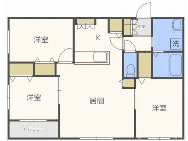 拡大写真:ブラウニー 2階201の間取り