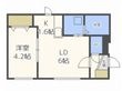 キューブ二十四軒４・４の間取図