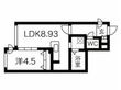 写真：RESIDENCE SHINMEI MARUYAMA 4階402の間取図