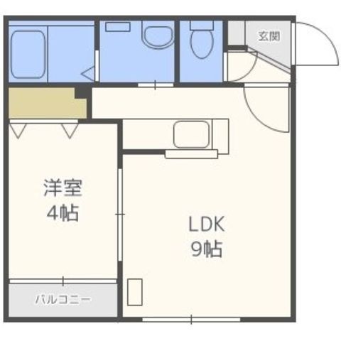 拡大写真:プレシェルト南円山 4階402の間取り