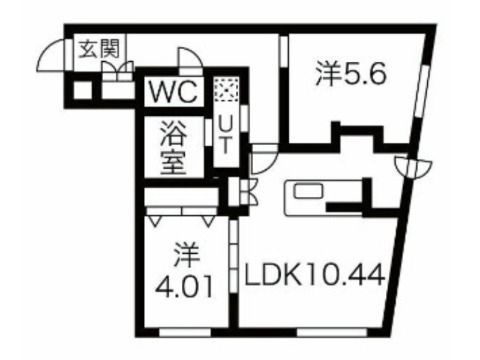 拡大写真：RESIDENCE SHINMEI MARUYAMA 4階406の間取り