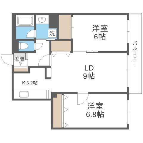 拡大写真:山鼻コンパウンド 3階304の間取り